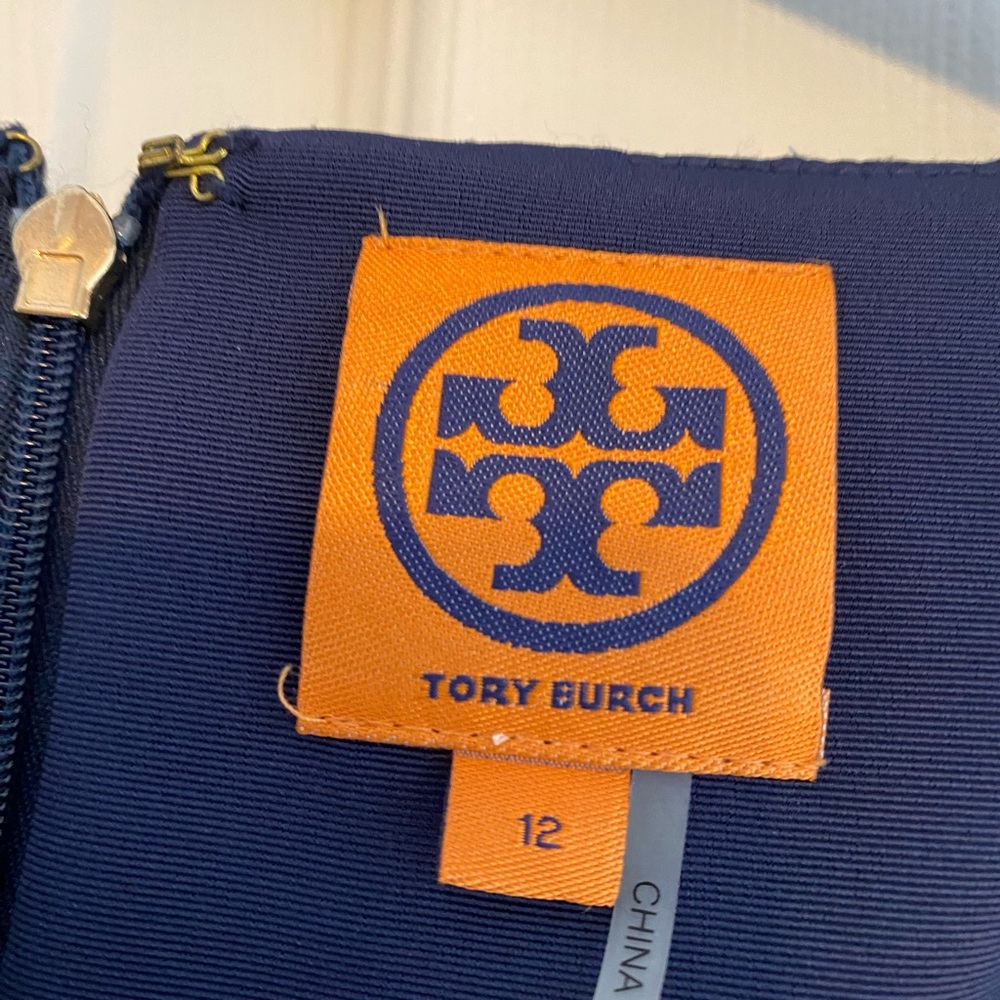 Tory Burch navy dress with jacket gold buttons - Picture 4 of 5